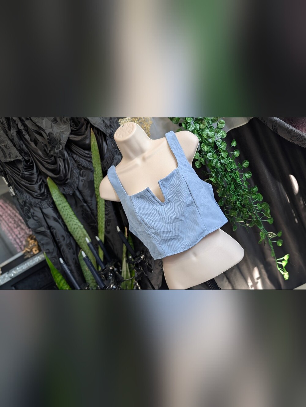 Shein Cornflower Blue Crop Top MD